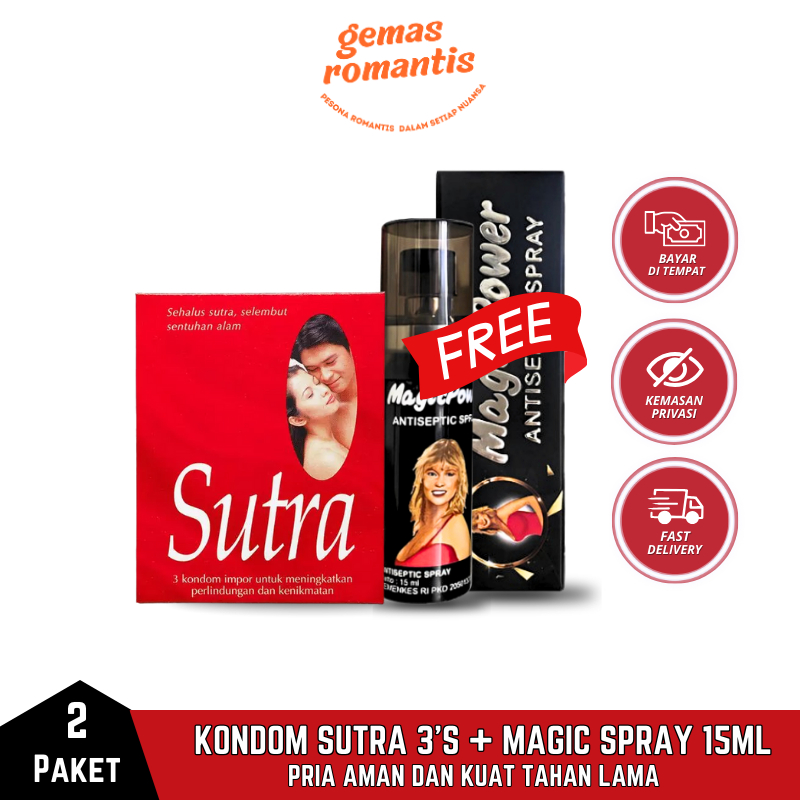 Tisu Magic Power Spray 15 ml Free Kondom Sutra Merah 3 Sachet