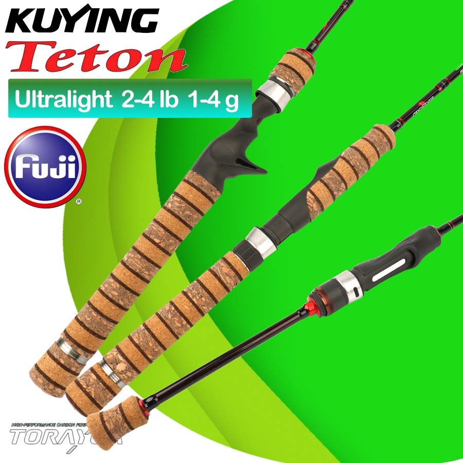 KUYING TETON UL Ultralight Joran Pancing Spinning Casting BC 180 190 192cm FUJI Ultrabender 2-4lb