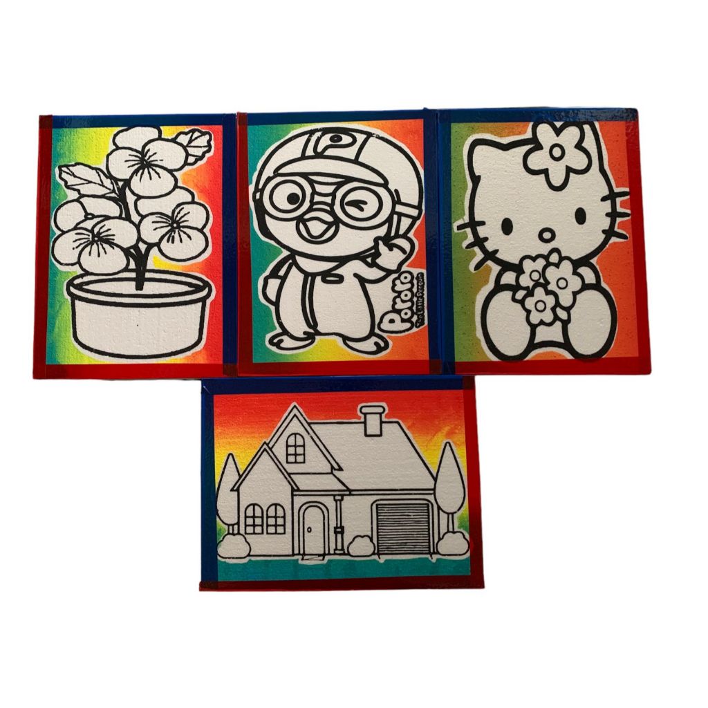 

HLM - (100 Pcs) [Lis Lakban] [Rainbow] Sterofoam Lukis uk 30x40 / Sterofoam Mewarnai / Gabus Lukis Pasar Malam