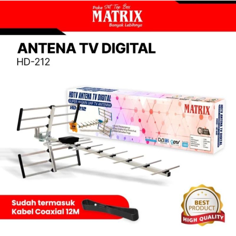 Antena TV Digital Matrix HD-212 | Super High Gain Antena TV UHF