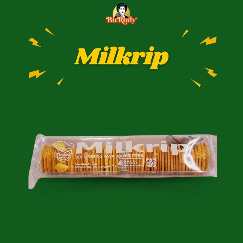 

Milkrip Cookies Kue Bolu Kering Milk Roombutter Susu 70g