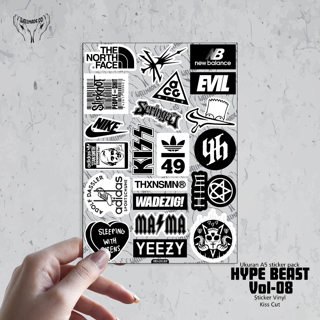

Sticker Pack HYPE BEAST Tumblr Helm Laptop VOL8 BLACK AND WHITE