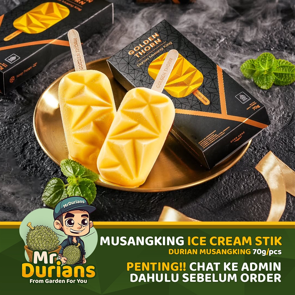 

MrDurians Ice Cream Stik Durian Musangking Pure Daging Murni 70g/Pcs