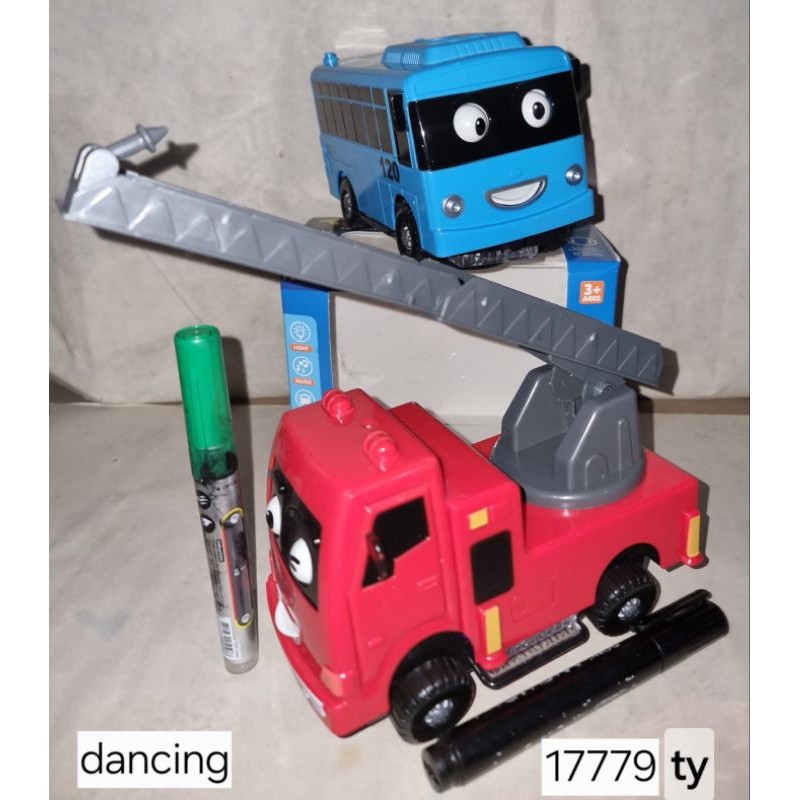 MAINAN MOBIL OLENG TAYO POLISI PEMADAM AMBULANCE ADA LAMPU DAN MUSIK