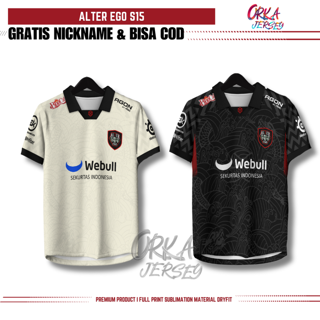 Jersey Alter Ego Full Printing  Terbaru 2025 Gratis Pasang Nama+Nomor Punggung+Nama Tim