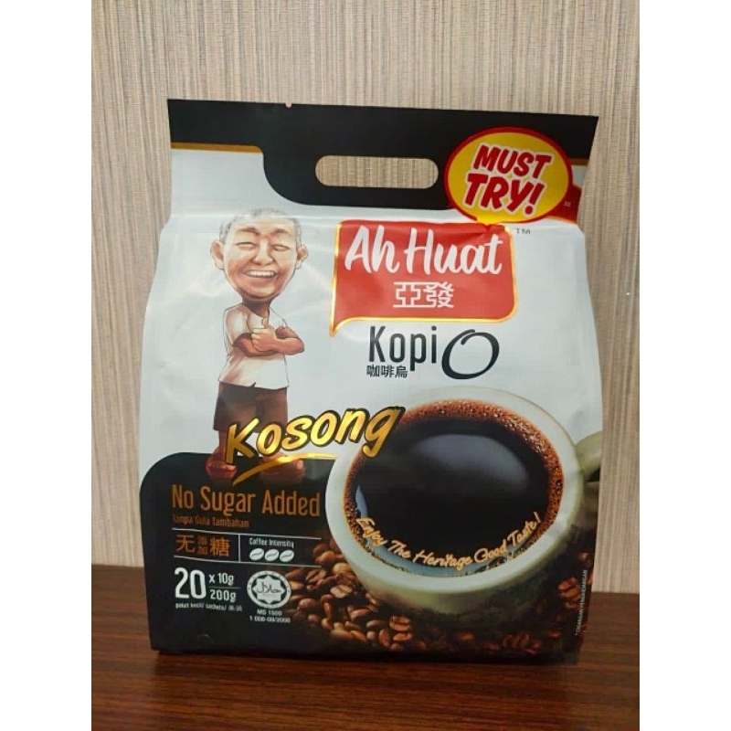 

Ah Huat Kopi O Kosong No Sugar Added isi 10gr x 20 Sachet Ori Malaysia