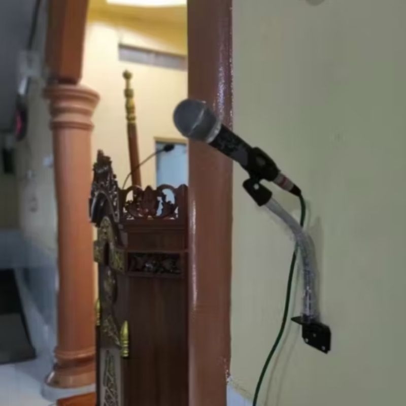 Stand Mic Dinding Tempel Halo Spiral + Japit Stand/Mic