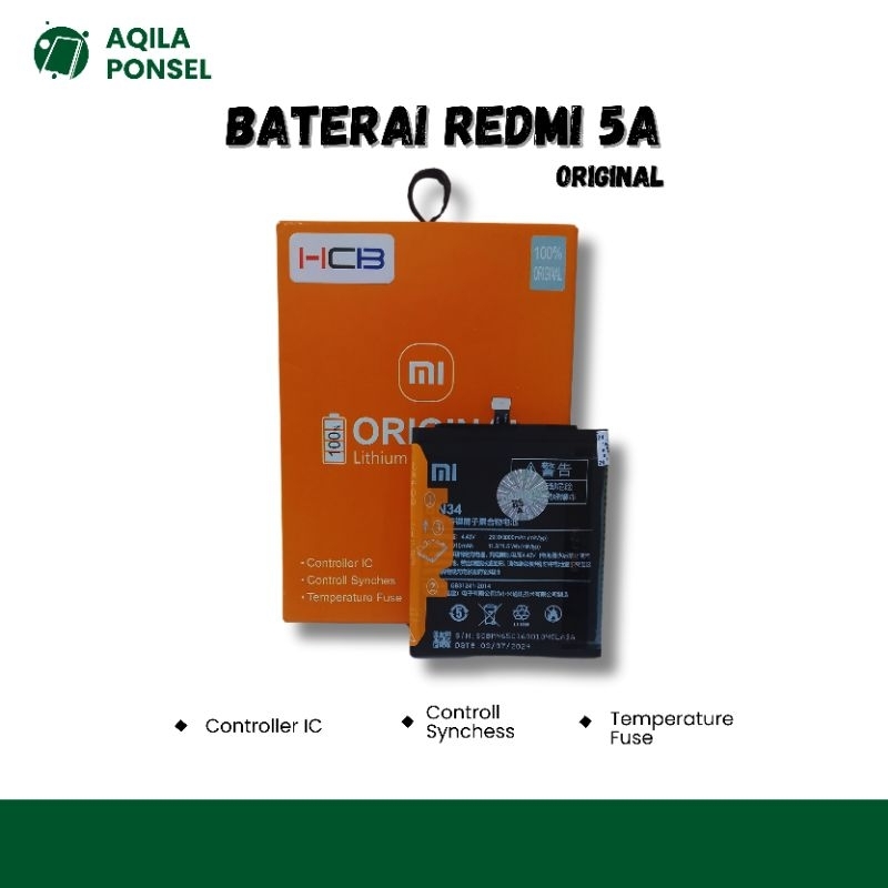 Baterai Merk Original 100% Baterai Xiaomi Redmi 5A BN34