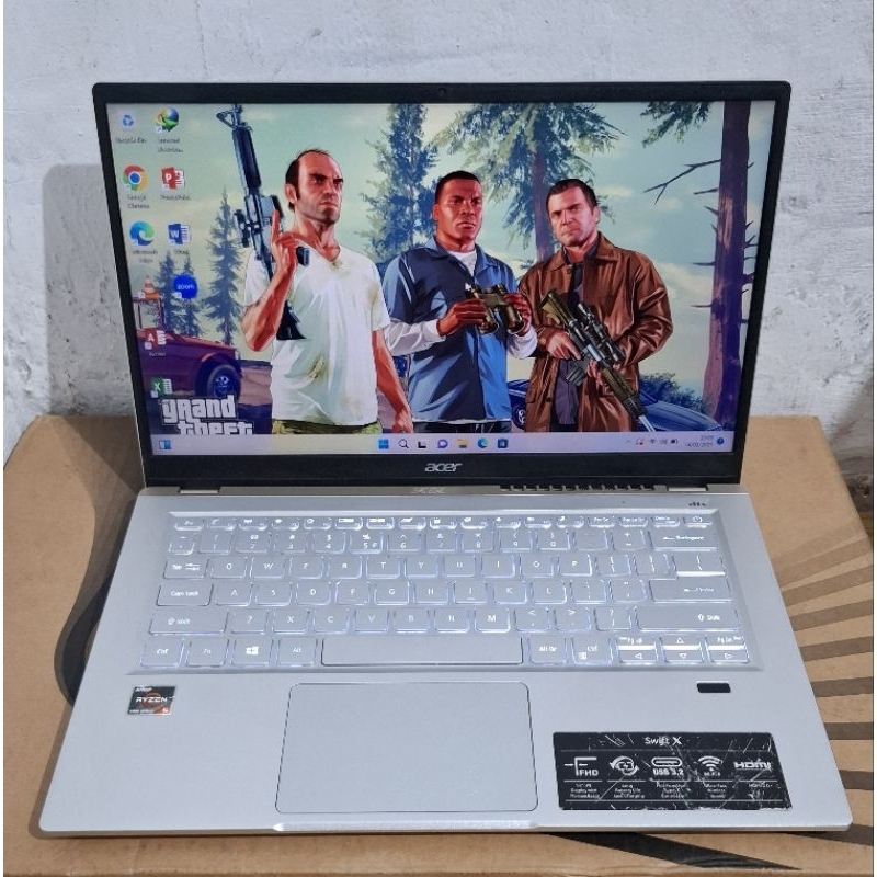 Laptop Gaming Slim Acer Swift X Ryzen 5-5600U Ram 16 SSD 512 100% SRGBCocok buat gaming