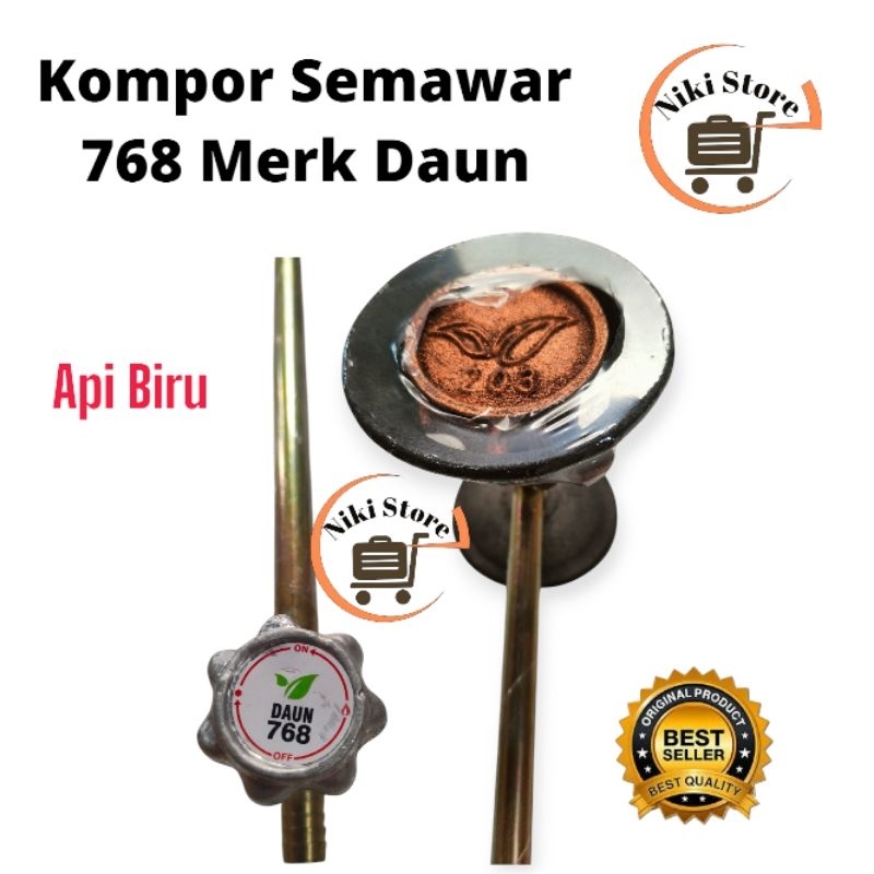 KOMPOR GAS MAWAR CAP DAUN 768, KOMPOR SEMAWAR CAP DAUN FULL KEPALA BESI COR, KOMPOR JOSS  API BIRU