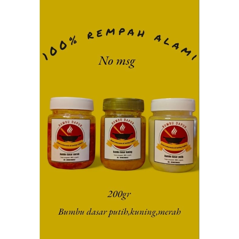 

bumbu dasar putih,kuning,merah no msg