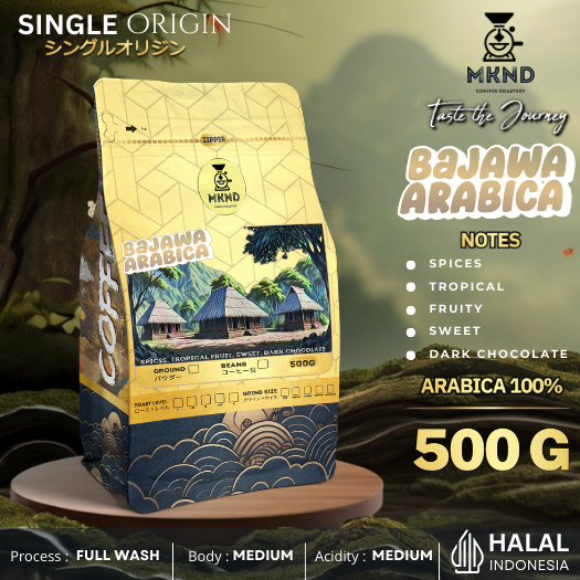 

MKND COFFEE ROASTERY - Arabika Bajawa 500gr Single Origin | Roast Beans | Manuwal Brew | Biji Kopi