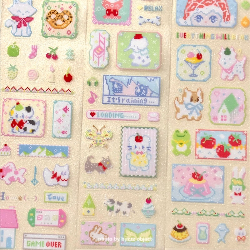 

[capsule] Pixel Notes Glitter Sticker Roll || Cute Japanese Korean Style Deco Stiker Journaling Scrapbook Washi Tape Buzzz Object