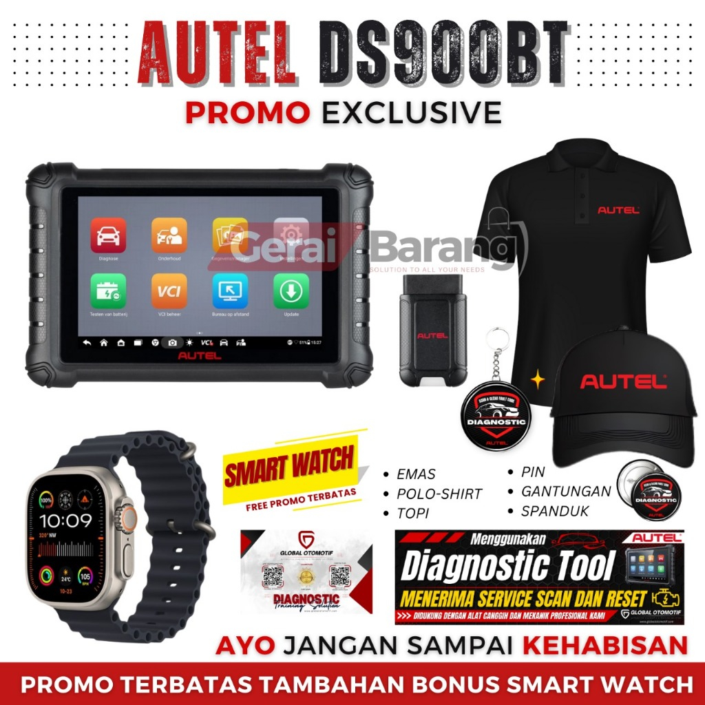 AUTEL MaxiDAS DS900BT Terbaru Scanner Mobil universal dengan VCI Bluetooth versi upgrade dari AUTEL