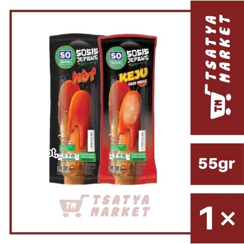 SOSIS SO GOOD SIAP MAKAN / SOSIS JEPANG / SOSIS SINGLES RASA KEJU SAUS PEDAS 55GR