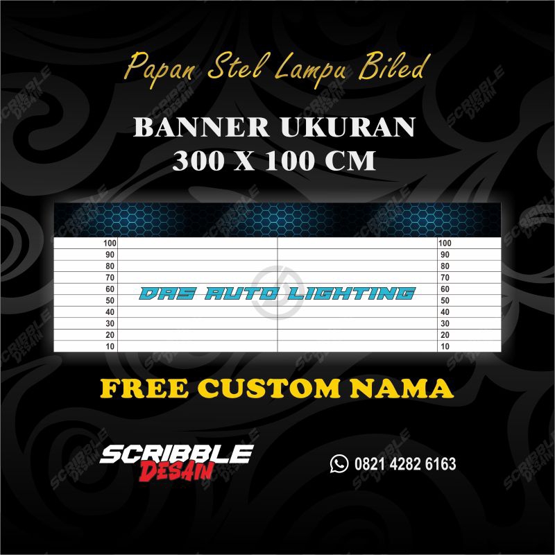 Banner Papan Stel Lampu Biled