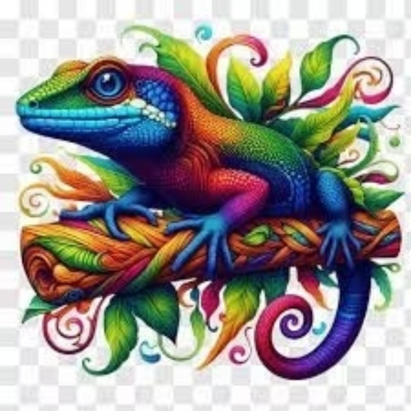 

stiker gambar iguana size 30x45 cm print cut