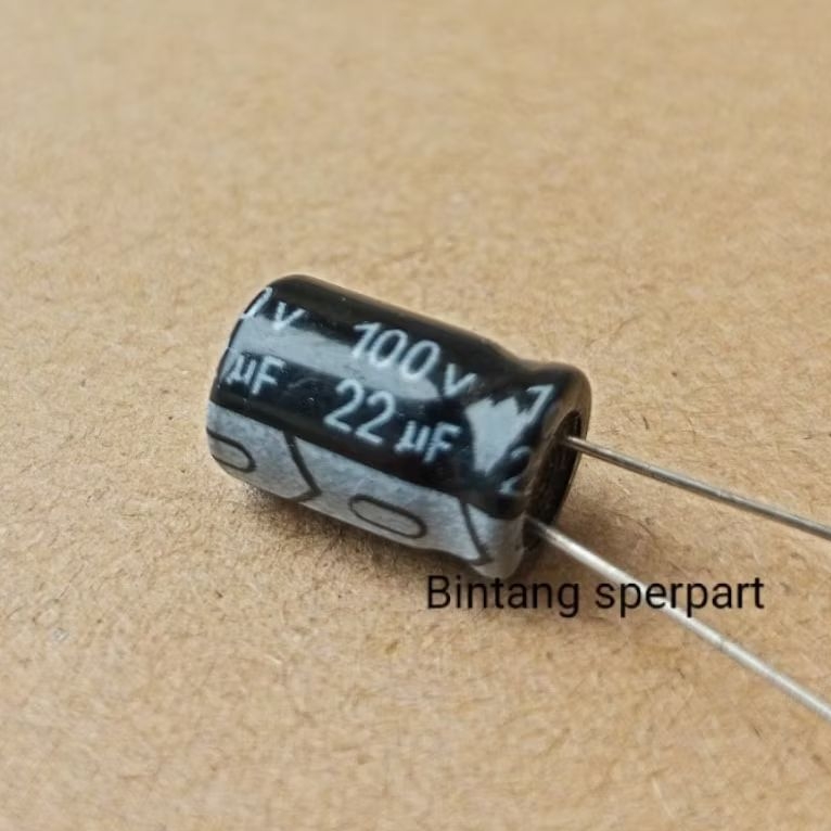 (1 Buah ) KAPASITOR ELCO 22UF 100V CAPACITOR ELCO 100V 22UF