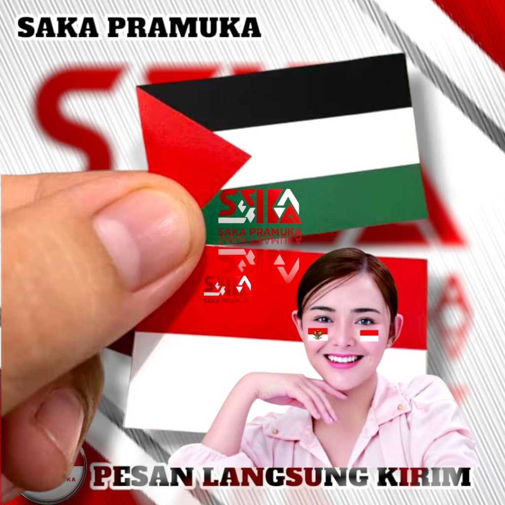 

Stiker pipi bendera indonesia dan palestina bahan aman dikulit