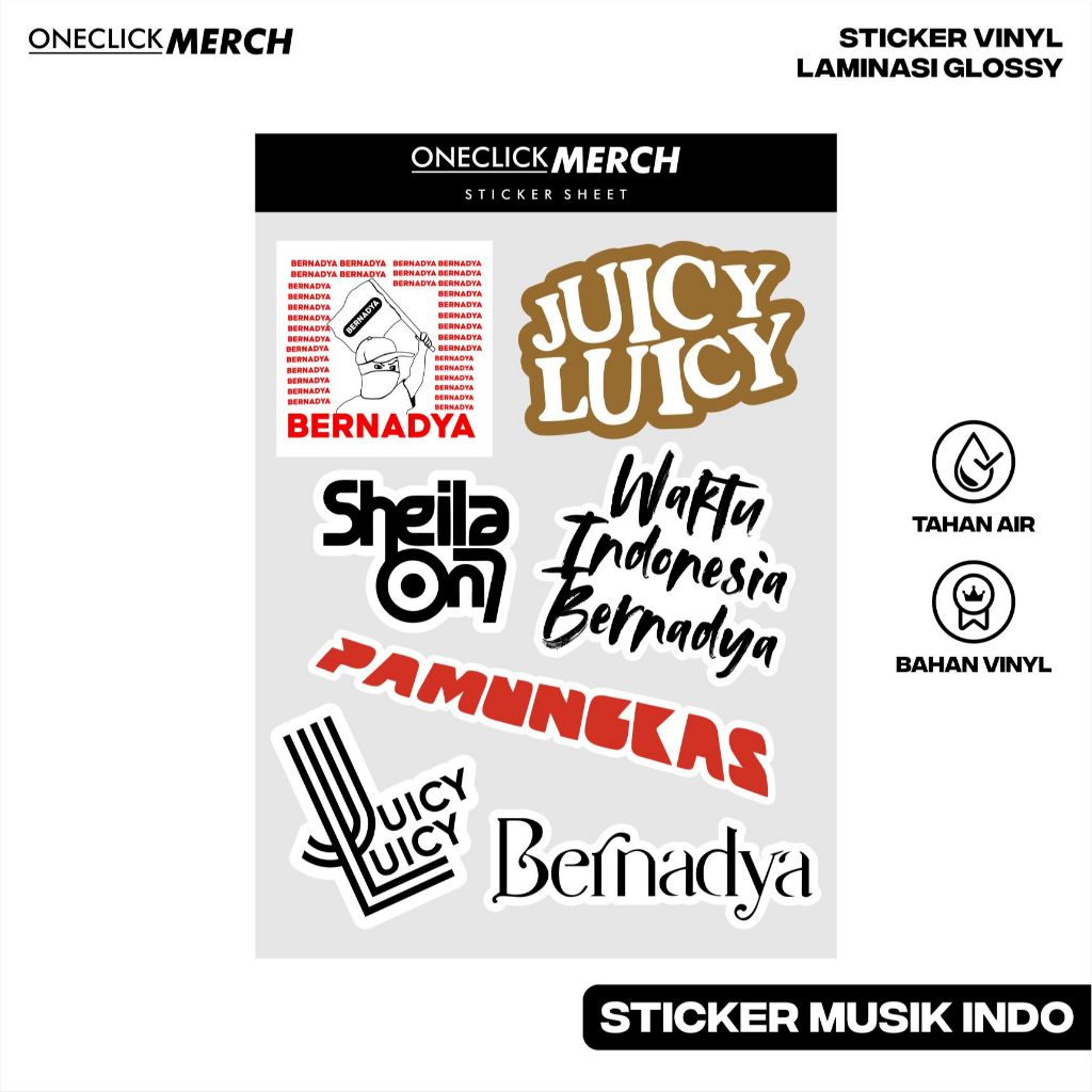 

Sticker Pack BERNADYA, SO7, JUICY LUICY, PAMUNGKAS Bahan Vinyl Untuk Hp Laptop Helm Aesthetic