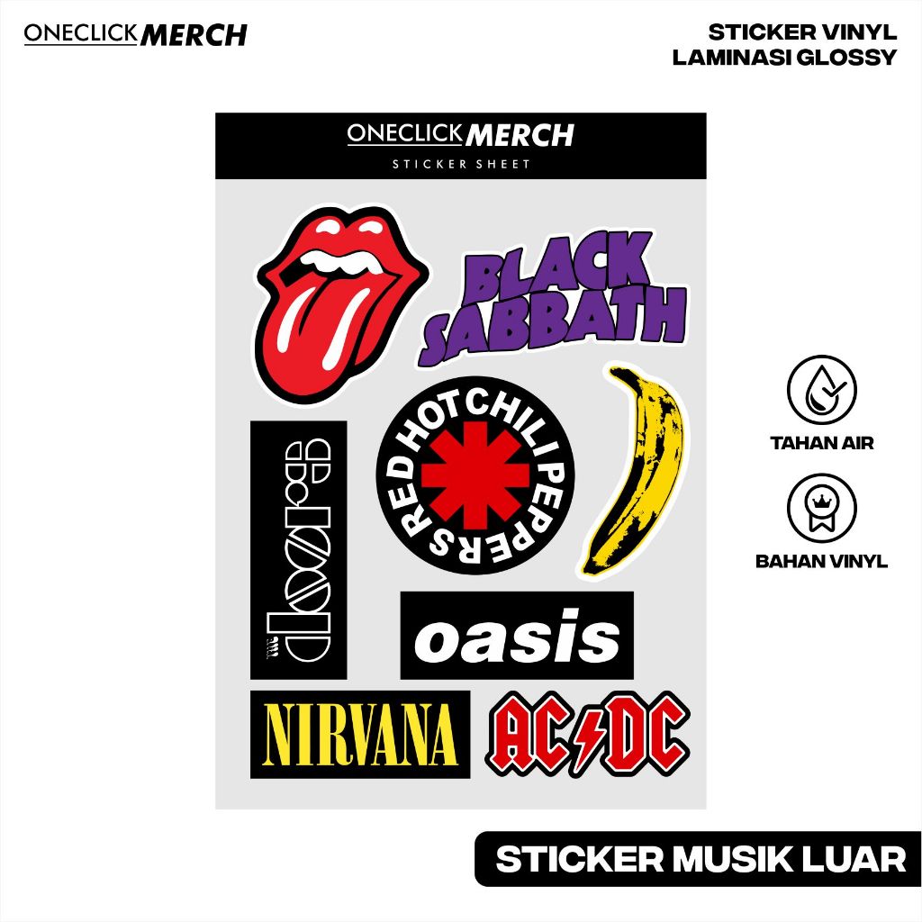 

Sticker Pack BAND LUAR NEGERI MUSIK Bahan Vinyl Untuk Hp Laptop Helm Aesthetic