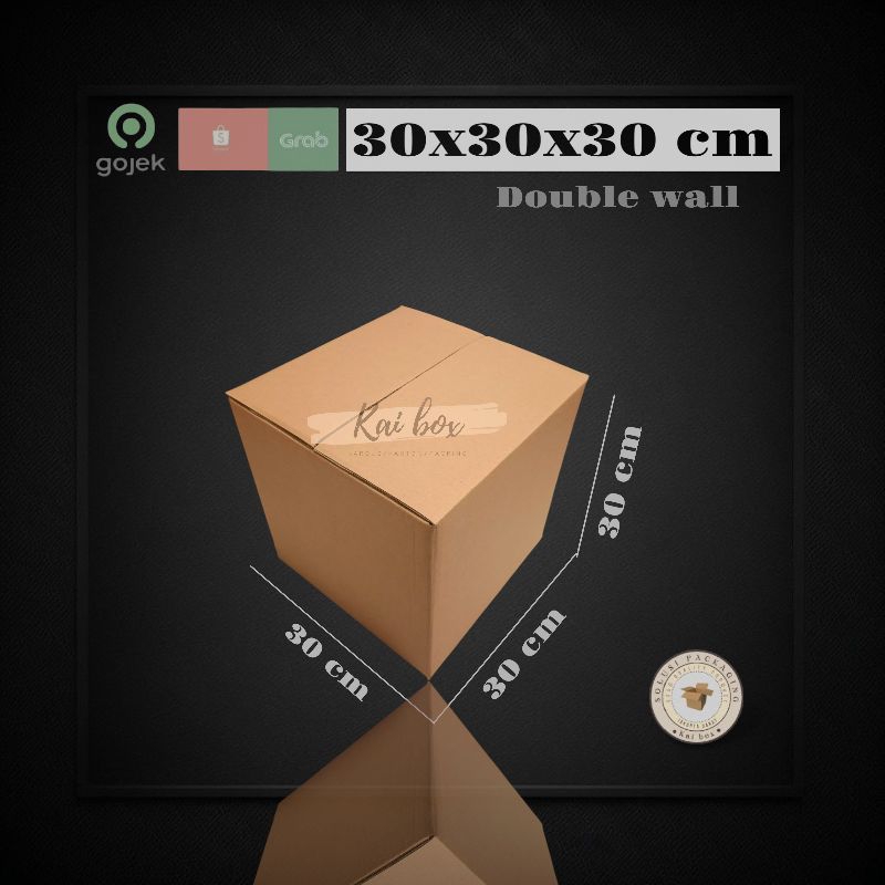 

kardus ukuran 30x30x30 cm box tebal double wall polos