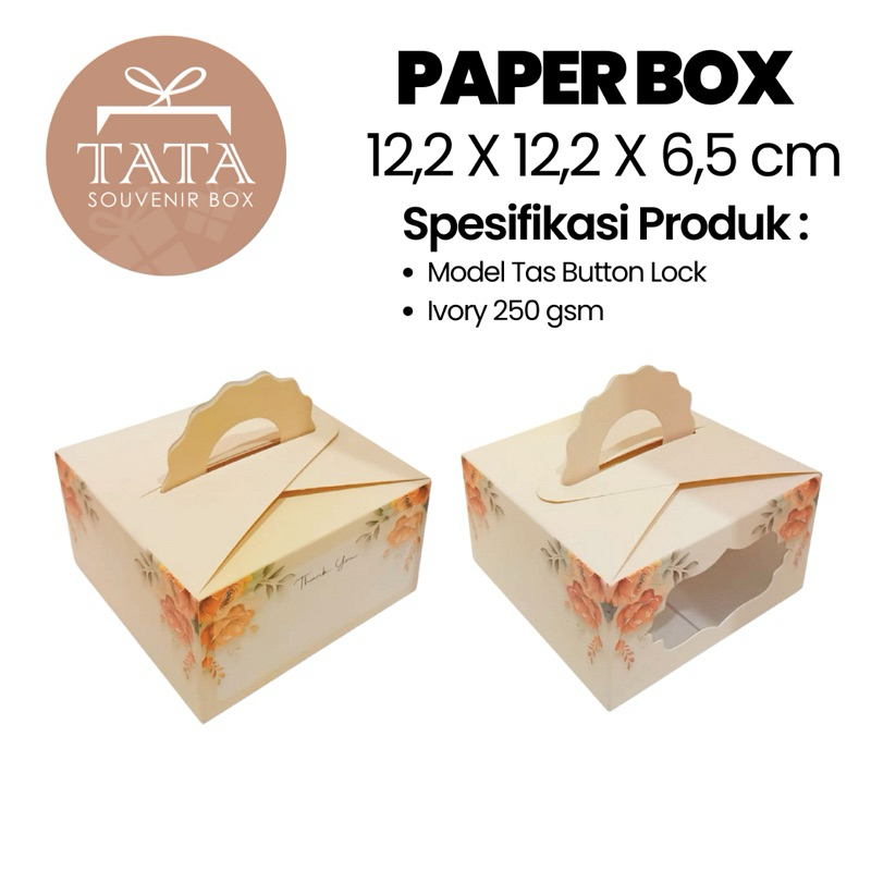

Box Souvenir 12,2 x 12,2 x 6,5 cm IVORY ( Min Order 5 Pcs)