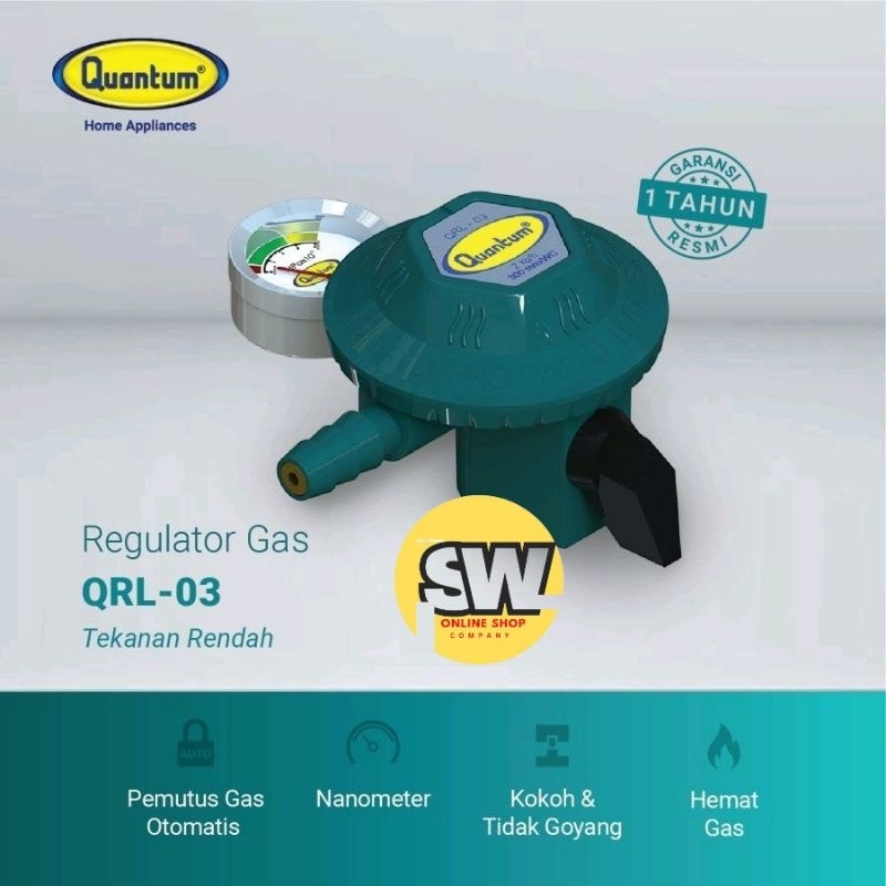 REGULATOR GAS QUANTUM METER QRL-03 TEKANAN RENDAH / REGULATOR GAS QUANTUM METER ANTI BOCOR 100% ORIG