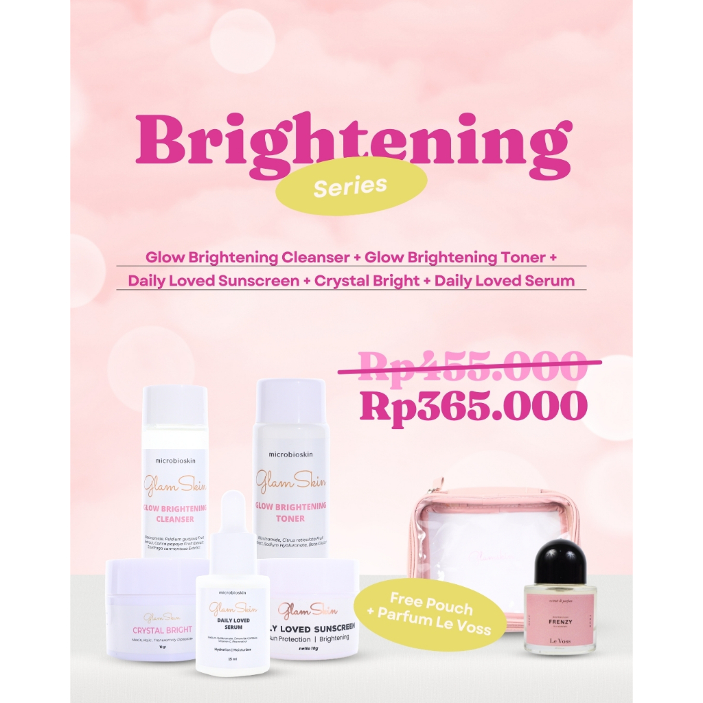 GLAMSKIN - Brightening Series 2 (Glow Brightening Cleanser + Glow Brightening Toner + Daily Loved Su