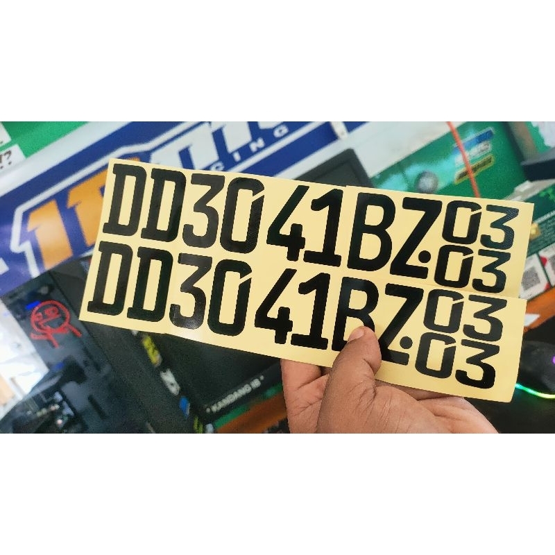 stiker nomor plat motor
