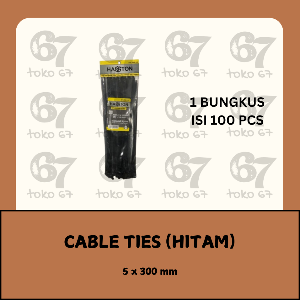 

HASSTON CABLE TIES KABEL TIS TEBAL HITAM 5 X 300 MM (PANJANG 30 CM)