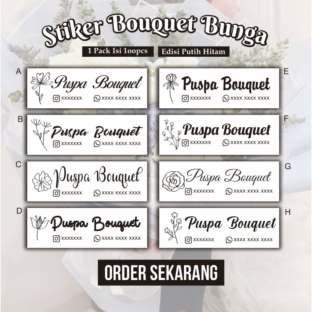 

(1pack ini 100pcs) Stiker label buket - stiker bouquet - stiker bouquet