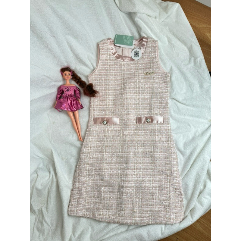 Tweed midi dress kutung anak perempuan import bangkok