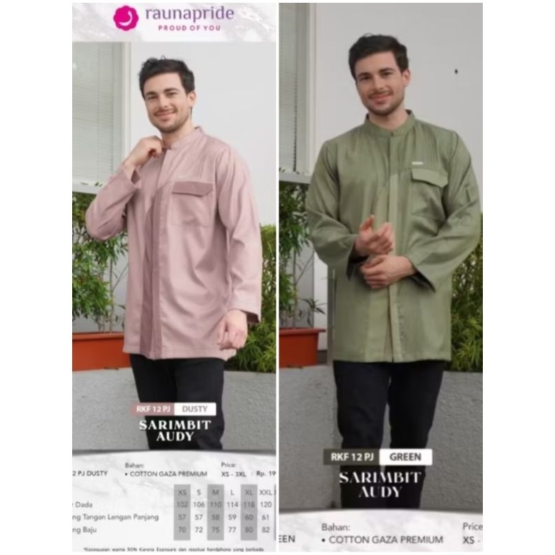 KOKO LENGAN PANJANG RKF12 DUSTY DAN GREEN BY RAUNA//KOKO AYAH/KOKO DEWASA
