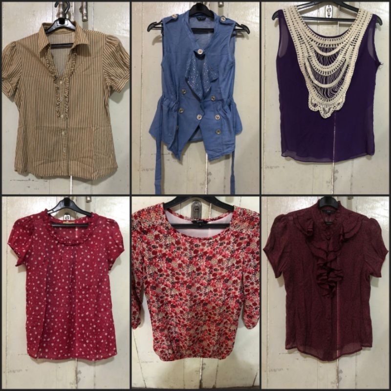 Preloved blouse, hem, rompi wanita branded