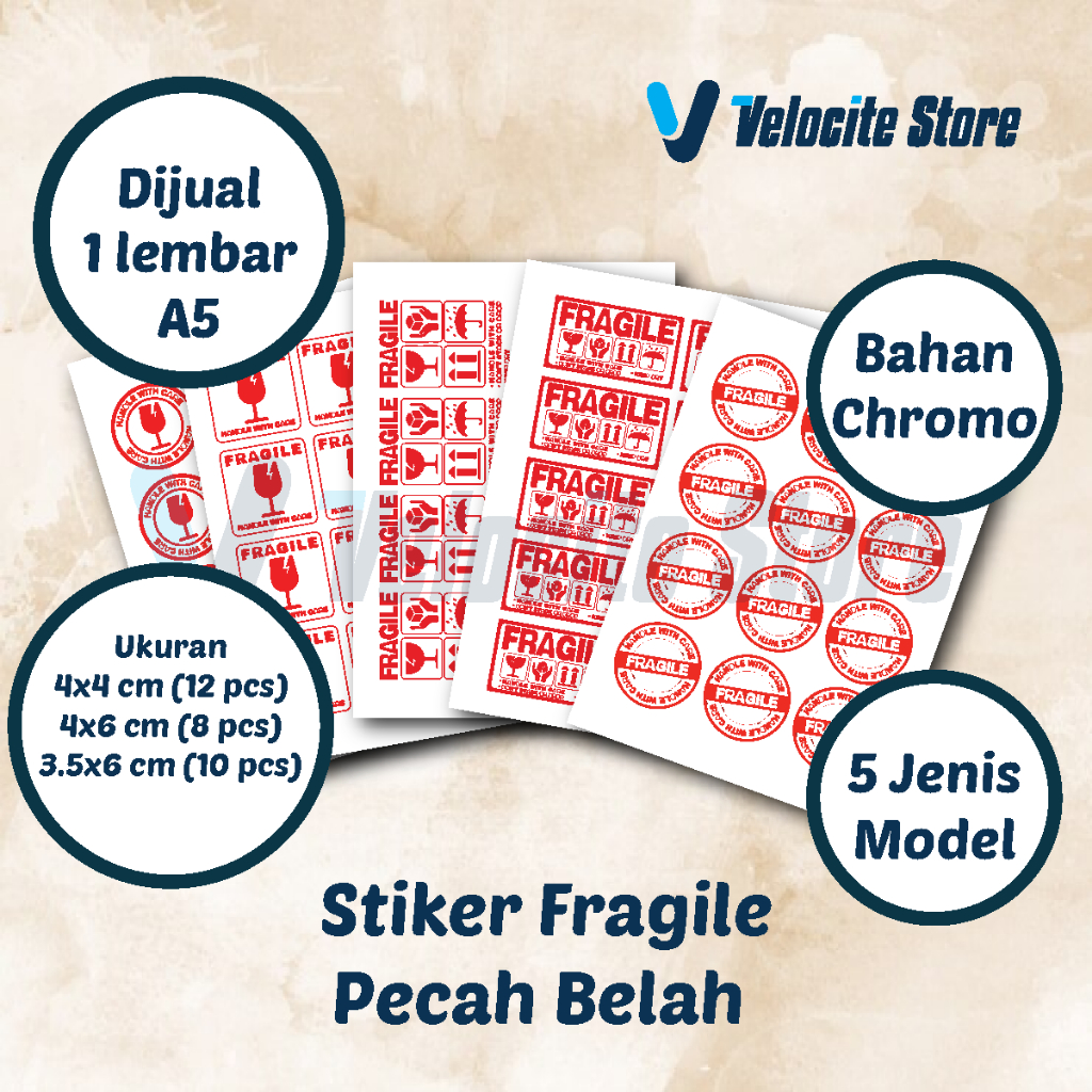 

STICKER FRAGILE/STIKER PECAH BELAH/KEMASAN OLSHOP/PENGIRIMAN AWAS PECAH