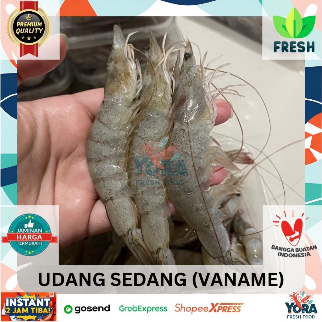 

UDANG VANAME SIZE 60-70 1KG FRESH FROZEN PREMIUM SIAP MASAK TERMURAH