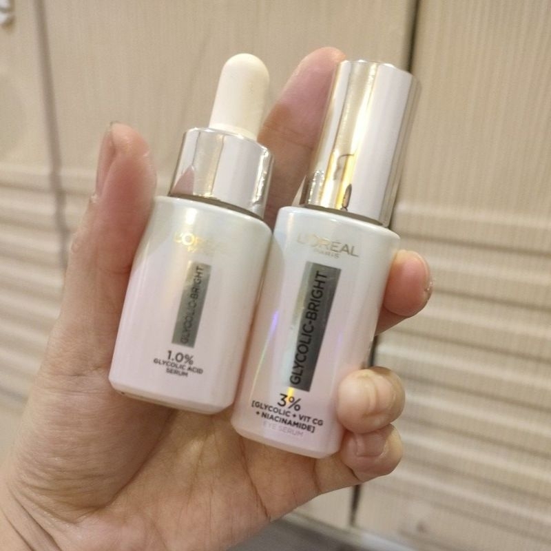 loreal serum dan eye serum glycolic bright