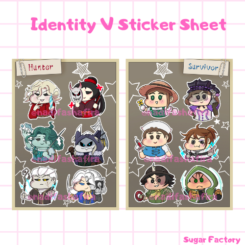 

Sticker Sheet A6 Karakter Survivor Hunter Game Identity V