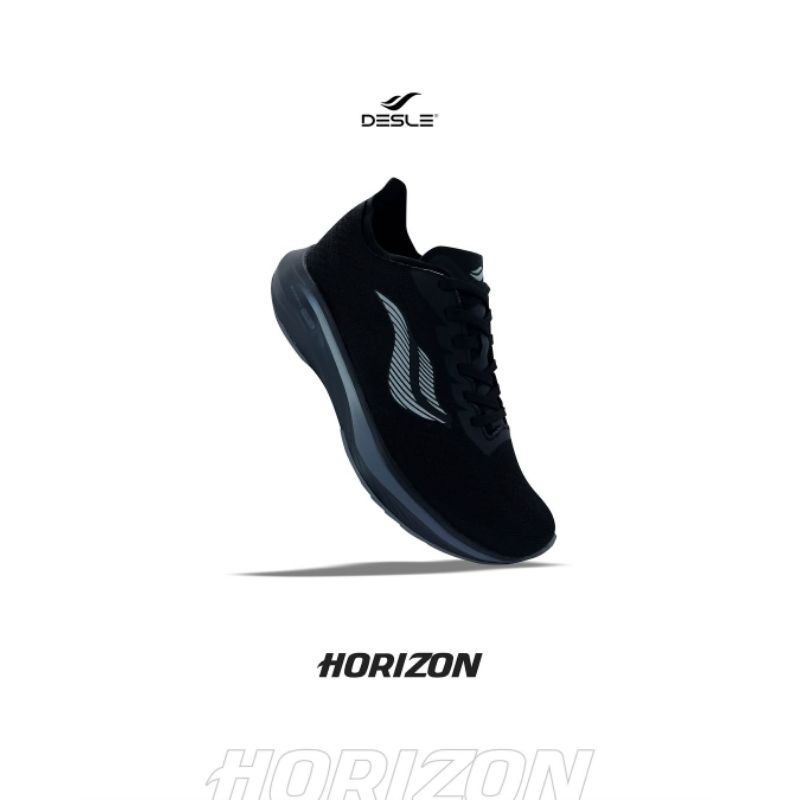 DESLE SEPATU RUNNING HORIZON HITAM ABU