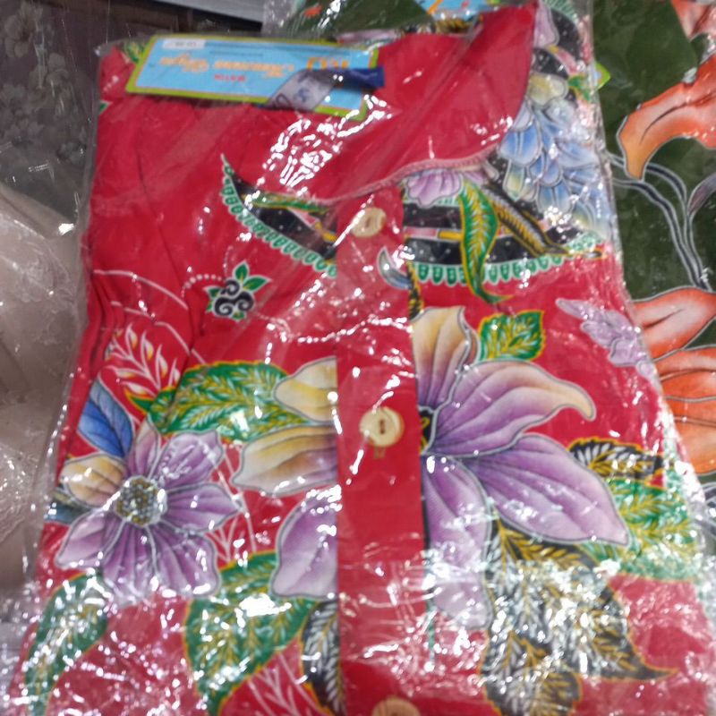 DASTER BATIK MUSLIM KENCANA UNGU TANGAN PANJANG LABEL BIRU ASLI/DASTER ADEM/DASTER ASLI