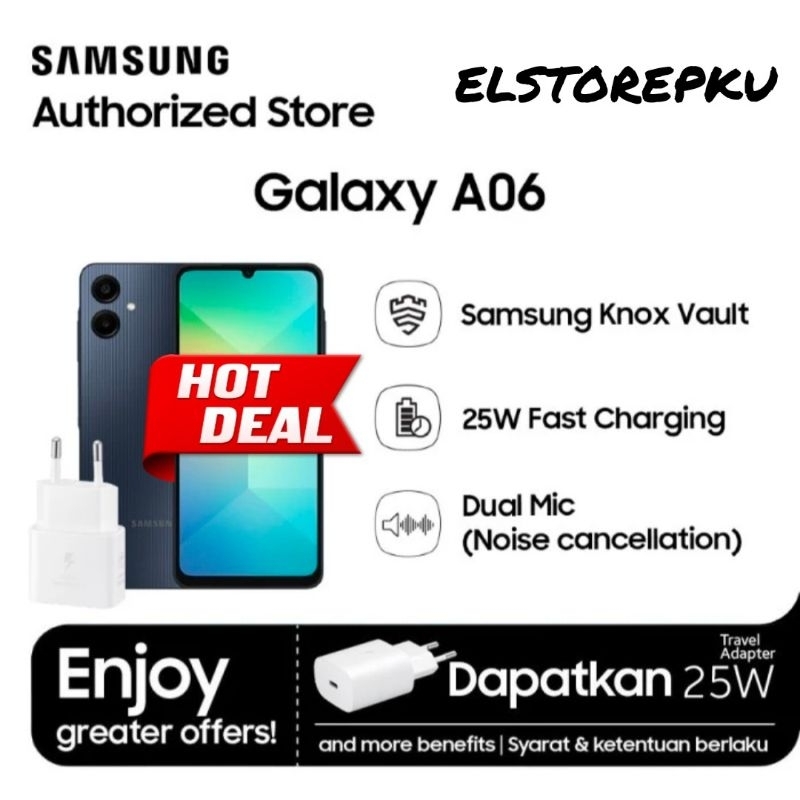 Samsung A06 4/128 + 4/64 Resmi Indonesia nasional. Helio G85 Camera 50MP USB Type-C 5000mAh 25Watt F
