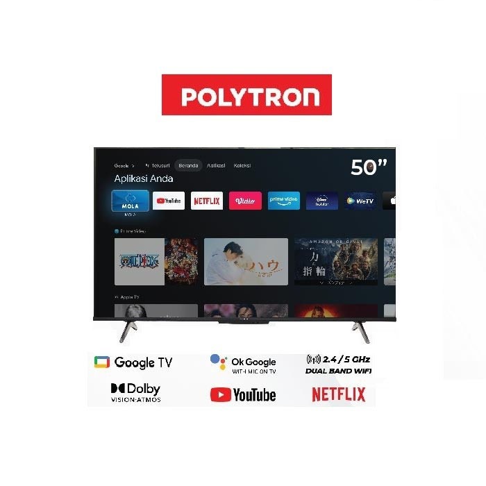 POLYTRON 50UG5959 4K UHD Smart Google TV 50 Inch GARANSI RESMI