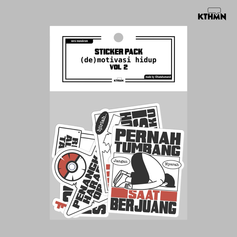 

(de)motivasi hidup Vol. 2 (Versi Monokrom) - Sticker Pack | SP - 066