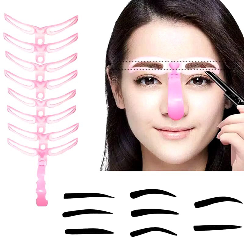 [COMELA] CETAKAN ALIS ISI 8 CETAK ALIS CETAKAN ALIS 8 IN 1 EYEBROW STYLE MINI BROW CLASS TERMURAH