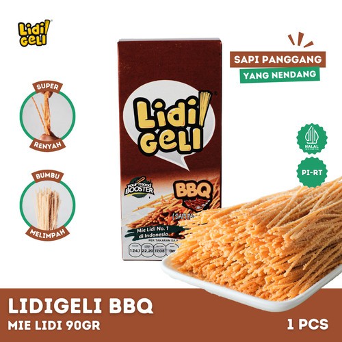 

Lidi Geli BBQ 90gr - Mie Lidi Rasa Sapi Panggang