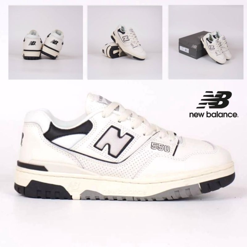 sepatu new balance 550 cream black