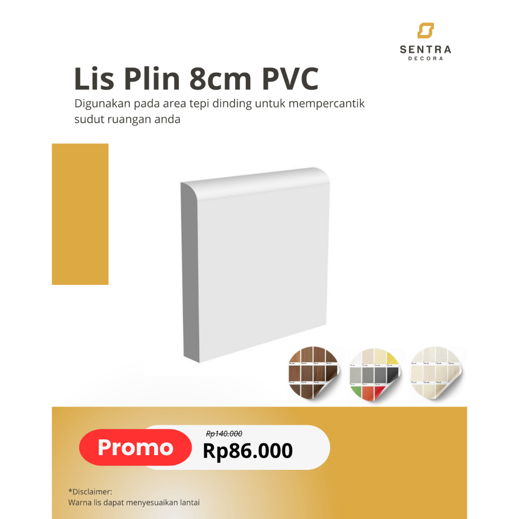 Lis Vinyl Lantai Plin 8cm PVC