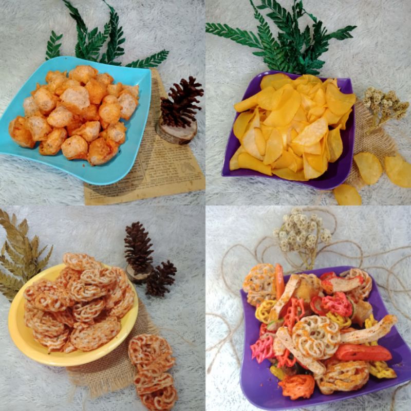 

Rinyummy Snack -Cemilan Pedas Kering (Seblak Mawar, Keripik Singkong, Siomay Kering Pedas, Seblak Beton Mix)
