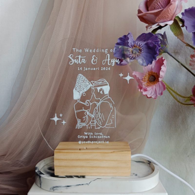 CUSTOM ACRYLIC LAMP | ACRYLIC LED | GIFT ACRYLIC | LAMPU TIDUR